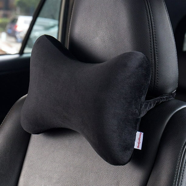 Black Car Seat Headrest Pad Memory Foam Pillow Head Neck Rest Support Cushion